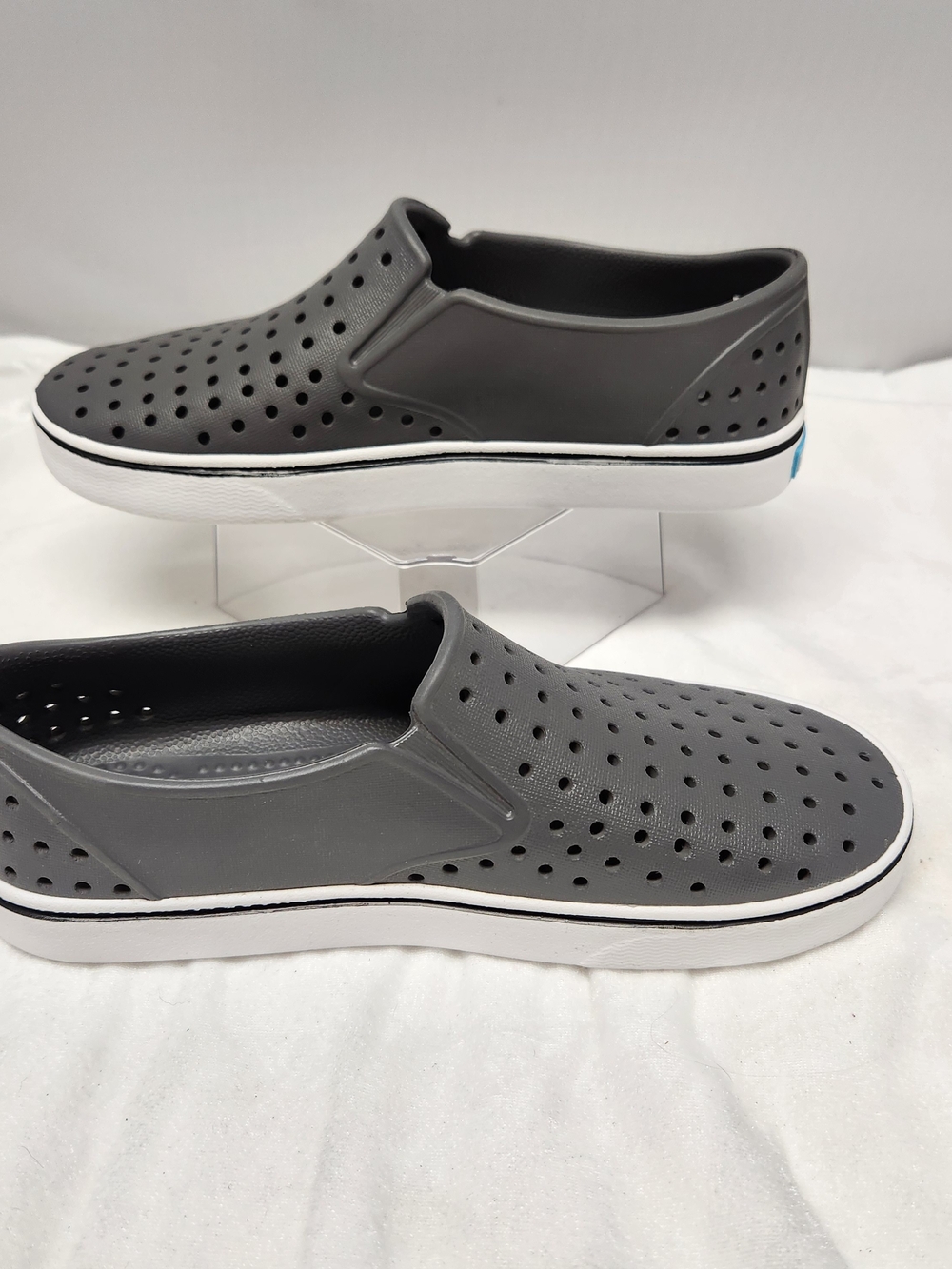 Native Grey Perforated Slip-On Loafers